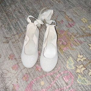 Next glitter ballerina ribbon flats sz 10